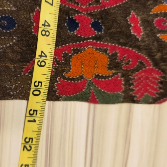 Shandar Embroidered Kaftan Multicolored Fall Vibes Floral Patchwork Dress M - Picture 8 of 8